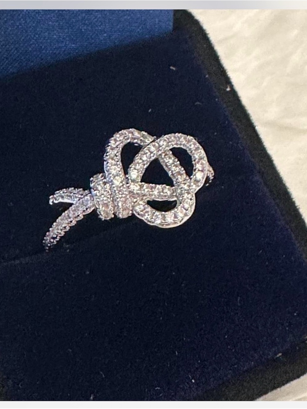 Silver Knot Ring - Sparkling Women's Ring - Picture 3 of 4